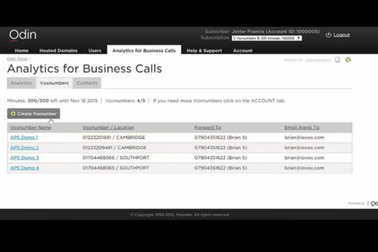 IOVOX screenshot - multichannel marketing analytics